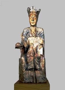 Virgin and Child, Painted wood.
