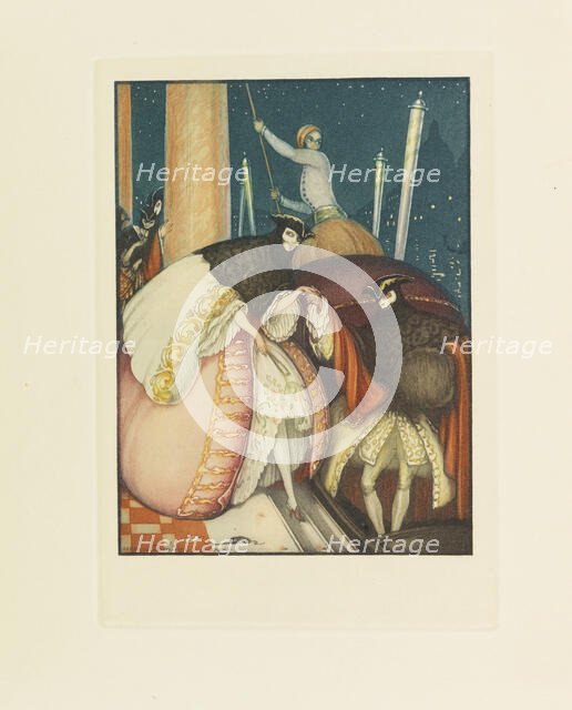 Illustration for "Une aventure d'amour à Venise" by Giacomo Casanova de Seingalt, 1927. Creator: Wegener, Gerda (1886-1940).