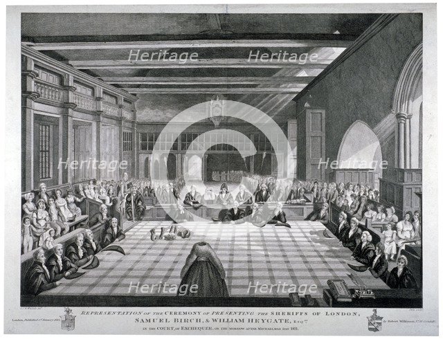 Ceremony in Westminster Hall, London, 1811.                               Artist: James Stow