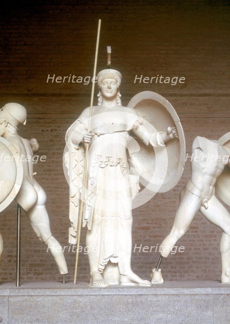 Athena from part of the West Pediment of the Temple of Aphaia, Aegina, Greece, c500 - 480 BC. Artist: Unknown