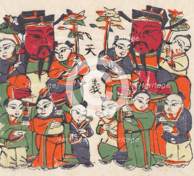 One hundred thirty-five woodblock prints including New Year's pictures (nianh..., 19th-20th century. Creator: Unknown.