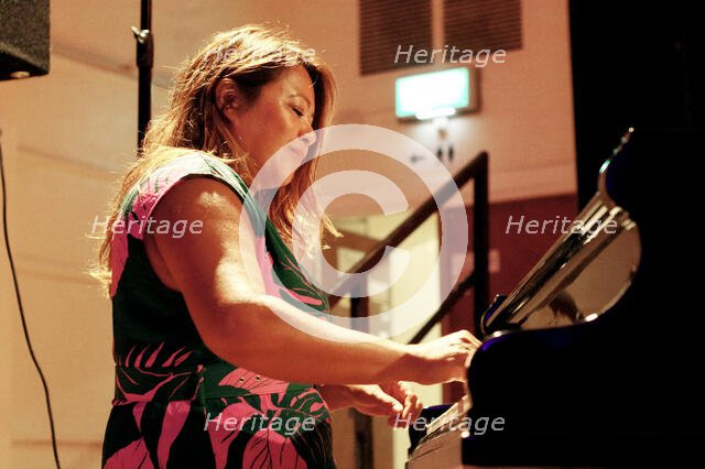 Nikki Yeoh, Denys Baptiste Quartet, Battle Jazz Festival, Battle, East Sussex, July 2023. Creator: Brian O'Connor.