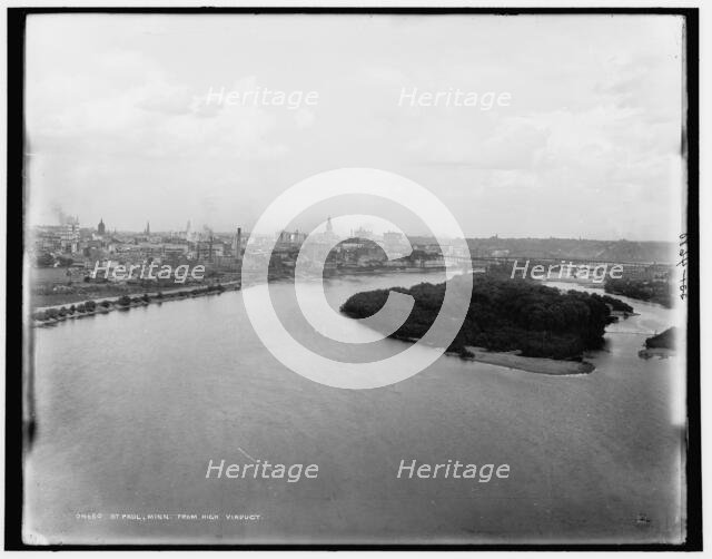 St. Paul, Minn. from high viaduct, between 1880 and 1899. Creator: Unknown.