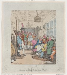 Measuring Substitutes for the Army of Reserve, 1805., 1805. Creator: Thomas Rowlandson.