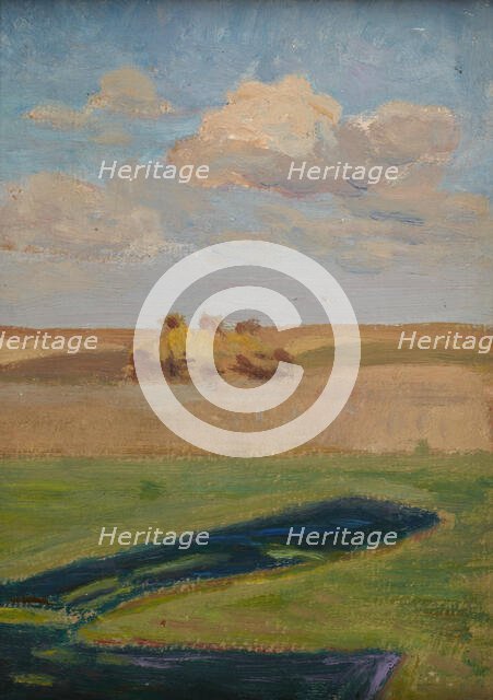 Landscape with Stacks, 1900. Creator: Unknown.