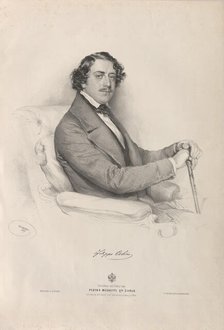 Portrait of the Opera singer Filippo Colini (1811-1863) , 1847. Creator: Kriehuber, Josef (1800-1876).