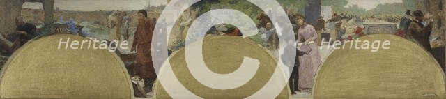 Esquisse pour l'Hôtel de Ville de Paris : Histoire de l'écriture, temps modernes, c.1890. Creator: Fernand Cormon.