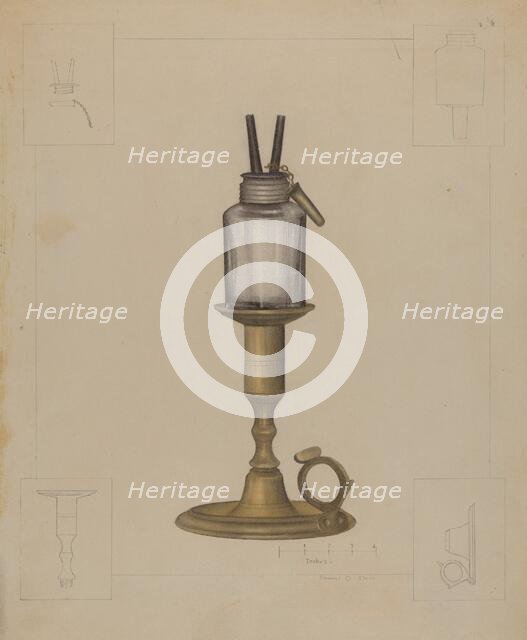 Peg Lamp, c. 1937. Creator: Samuel O. Klein.