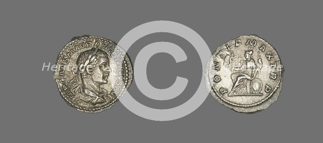 Denarius (Coin) Portraying Emperor Elagabalus, 218-222. Creator: Unknown.