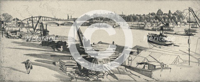 'The Port Henri IV', 1915. Artist: Raymond Ray-Jones.