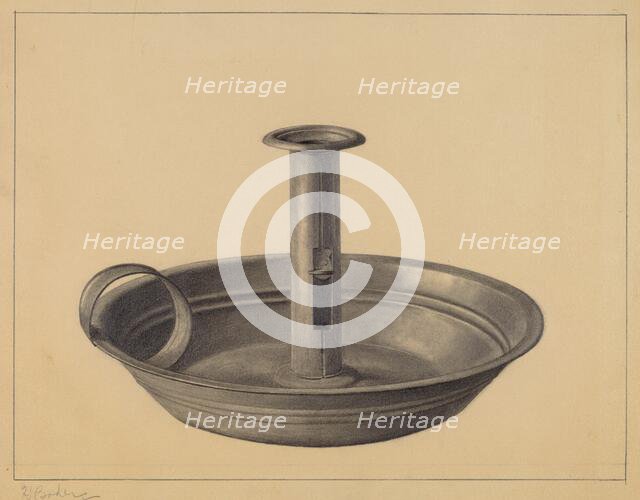 Candlestick Holder, c. 1937. Creator: Herman Bader.