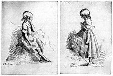 Two etchings by Queen Victoria, 1840.Artist: Queen Victoria