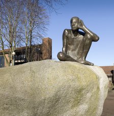'Untitled (Listening)', sculpture by Antony Gormley, Maygrove Peace Park, Kilburn, London, 2016 Artist: Chris Redgrave.