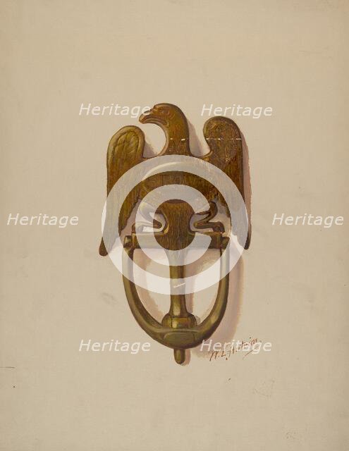 Door Knocker, c. 1936. Creator: William L. Antrim.
