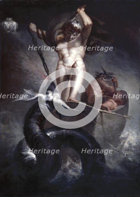 Thor battering the Midgard Serpent, 1790. Creator: Henry Fuseli.