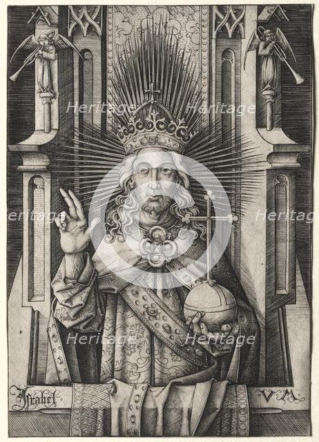 Christ the Redeemer (Salvator Mundi), c. 1490-1500. Creator: Israhel van Meckenem (German, c. 1440-1503).