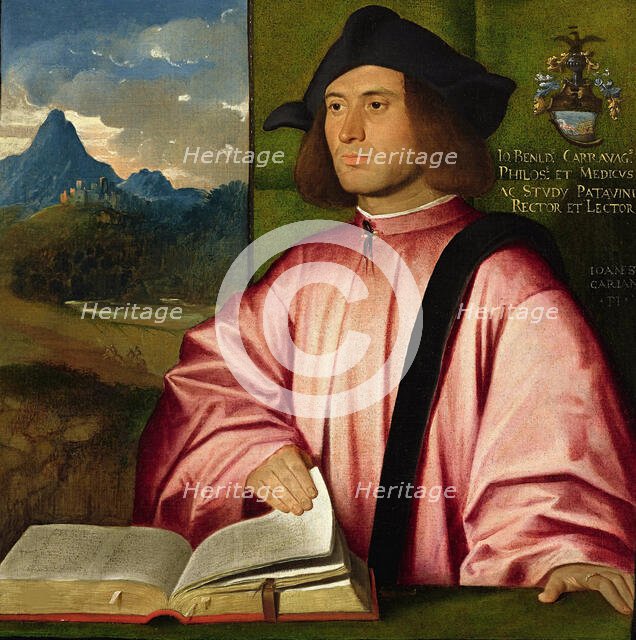 Portrait of Giovanni Benedetto Caravaggi, c. 1520. Creator: Cariani, Giovanni (ca. 1485-1547).