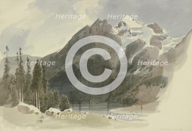 Lake Oeschinen near Kandersteg, c1849. Creator: Carl Theodor Reiffenstein.