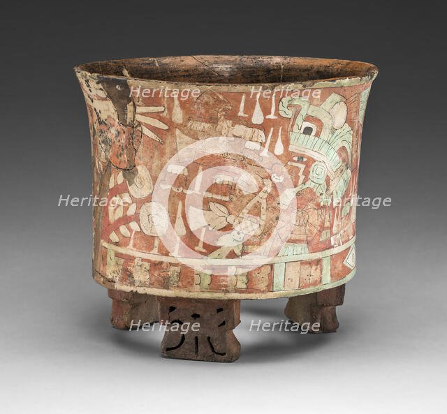 Tripod Vessel with a Blowgunner Scene, A.D. 300/500. Creator: Unknown.