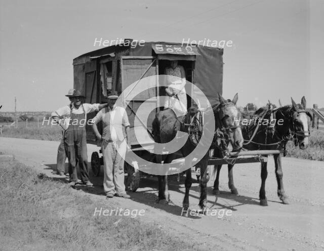 Bound for the wheat harvest, Southwestern Oklahoma, 1937. Creator: Dorothea Lange.