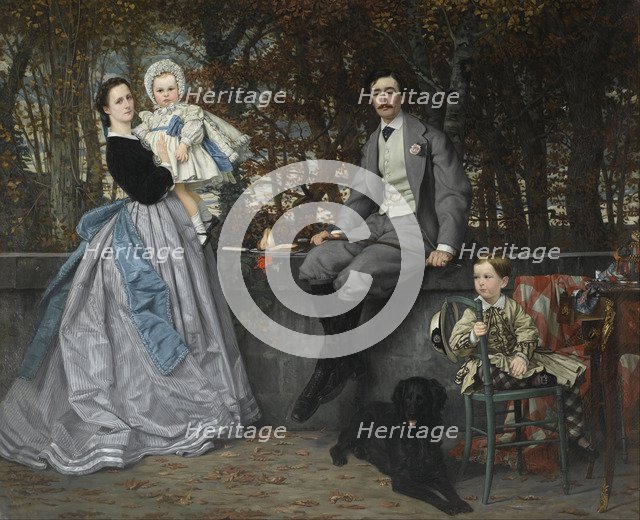 Portrait of the Marquis and Marchioness of Miramon and their children, 1865. Artist: Tissot, James Jacques Joseph (1836-1902)