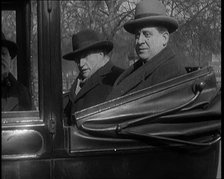 Three Male Civilians Sitting in a Taxi, 1924. Creator: British Pathe Ltd.