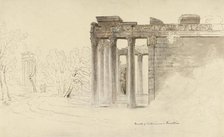 The Temple of Antoninus and Faustina in Rome, 1816-1820. Creator: Hugh William Williams.