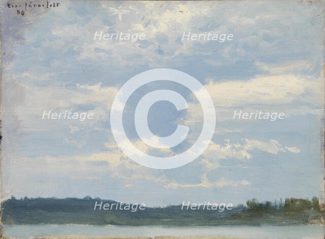 Lake Landscape, Cloudy Sky, 1886. Creator: Eero Jarnefelt.