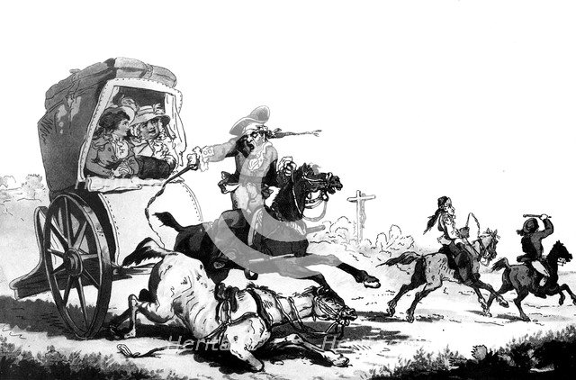 'French Travelling, or the First Stage from Calais', 1792. Artist: F Dukes