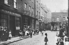 Georgian shops in Artillery Lane, East End, London, 1912. Artist: Unknown
