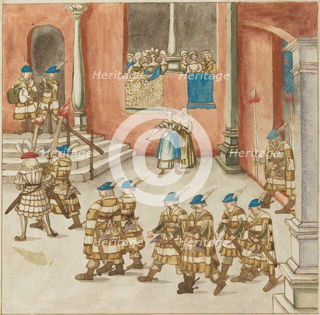 Procession of Knights Viewed by Ladies on a Balcony, c. 1515. Creator: Unknown.