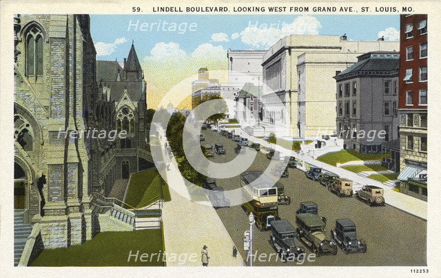 Lindell Boulevard, St Louis, Missouri, USA, 1926. Artist: Unknown