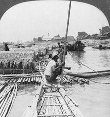 Rafts on the Irrawaddy River, Mandalay, Burma, 1908.  Artist: Stereo Travel Co
