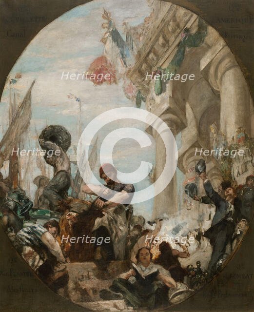 Esquisse pour la salle des mariages de la mairie du 19ème arrondissement : Les activités..., 1880. Creators: Henri Gervex, Emile-Henri Blanchon.