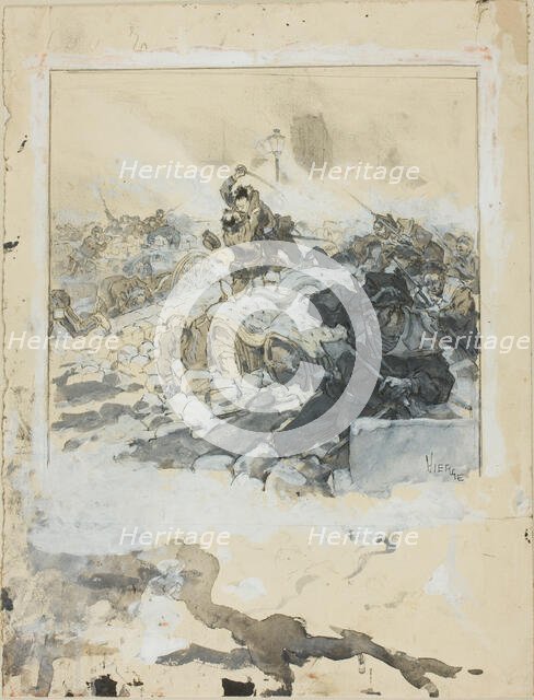 Scene from the Suppression of the Paris Commune in May, 1871, c. 1871. Creator: Daniel Urrabieta Vierge.