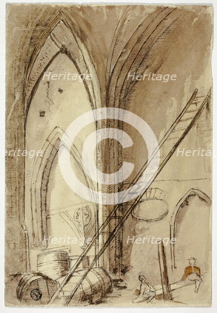 Teetertotter in Church Building, n.d. Creator: Unknown.