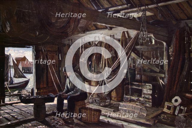 In the Boat House, 1881. Creator: Gustav Wentzel.