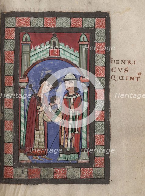 Emperor Henry V and Matilda of England at the Wedding Feast in Mainz on 7 January 1114, 1114. Artist: Anonymous  