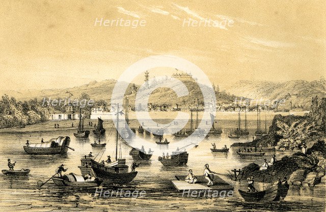 'Ningbo, one of the five ports opened by the late treaty to British commerce', China, 1847. Artist: JW Giles