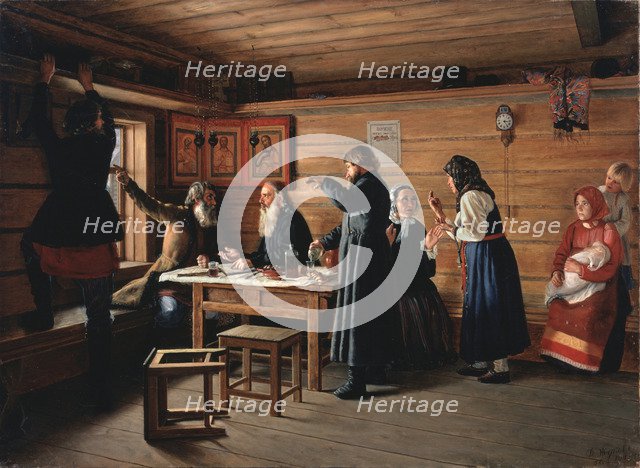 Religious controversy, 1867. Artist: Zhukov, Dmitri Yegorovich (1841-1903)