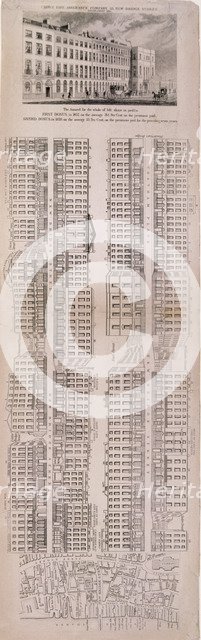 Plan of New Bridge Street, London, c1838. Artist: Anon