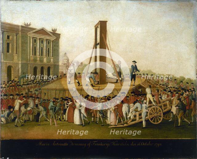 Execution of Marie-Antoinette, October 16, 1793, between 1793 and 1798. Creator: Unknown.