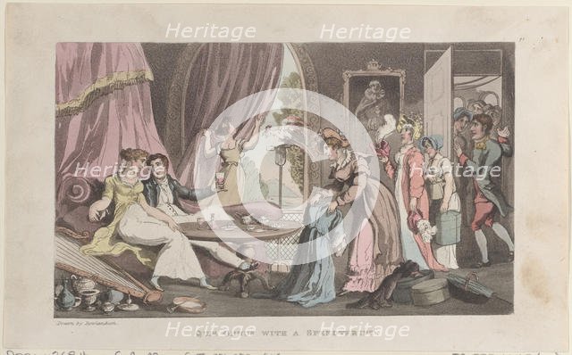 Quae Genus with a Spendthrift, from "The History of Johnny Quae Genus, The Li..., September 1, 1821. Creator: Thomas Rowlandson.