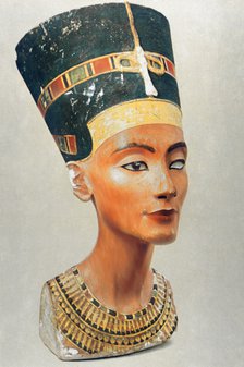 Bust of Nefertiti, queen and wife of the Ancient Egyptian Pharaoh Akhenaten (Amenhotep IV) Artist: Unknown