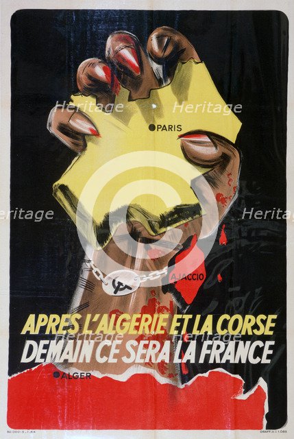 'After Algeria and Corsica, Tomorrow it Will Be France', 1943-1944. Artist: Unknown