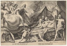 Mars and Venus Surprised, c. 1615. Creator: Goltzius, Workshop of Hendrick, after Hendrick Gol.