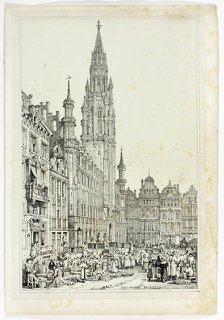 Hotel de Ville, Brussells, 1833. Creator: Samuel Prout.