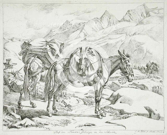 Furka Mountains, Switzerland, 1820. Creator: Johann Adam Klein.