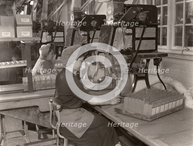 Women packing Elect Cocoa, Rowntree factory, York, Yorkshire, 1955. Artist: Unknown