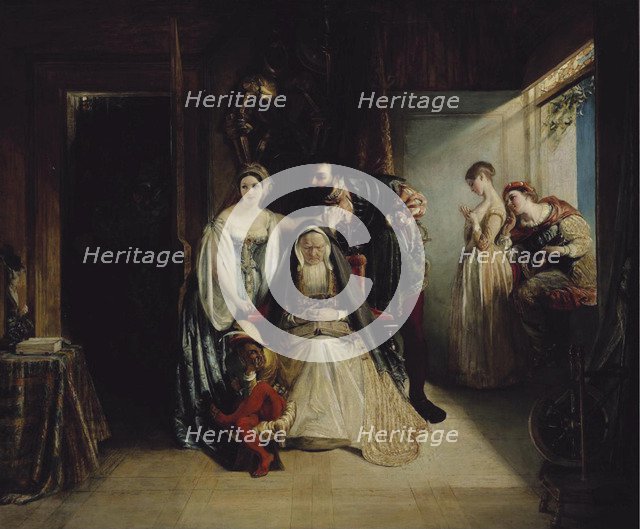 Francis I and Diane de Poitiers. Artist: Maclise, Daniel (1806-1870)